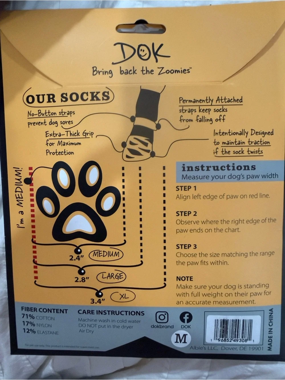 NWT Tiger Toes Medium Dog Socks -